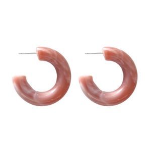 Dusty rose chunky lucite hoop earrings